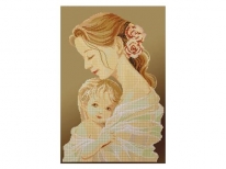 Схема «Мать и дитя» коричневый фон (30x50)
