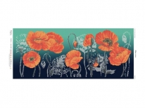 Схема вышивки бисером «Маки в поле» (40x100)