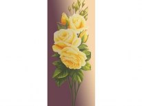 Схема вышивки бисером «Желтая роза на бежевом фоне» (40x100)