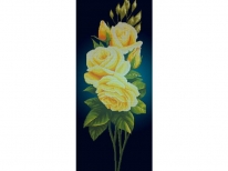 Схема вышивки бисером «Желтая роза на синем фоне» (40x100)