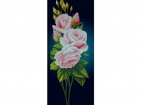 Схема вышивки бисером «Розовая роза на синем фоне» (40x100)