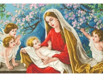 Схема вышивки бисером «Мадонна с ангелами» (В1)